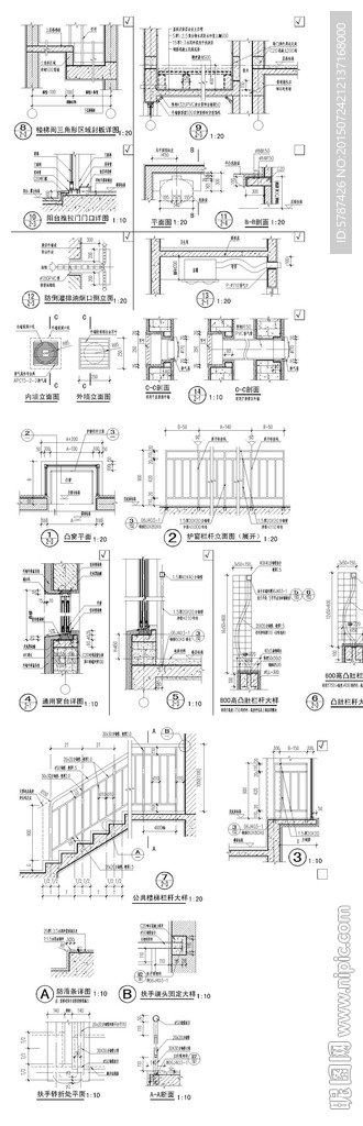家居楼梯结构CAD图