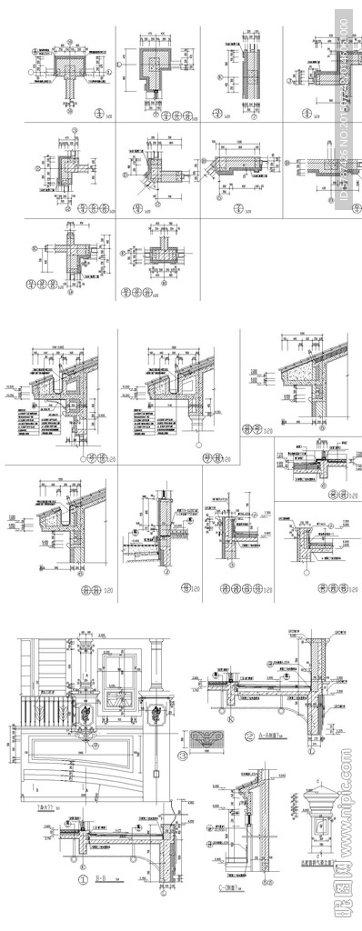 水泥建筑接点CAD图样
