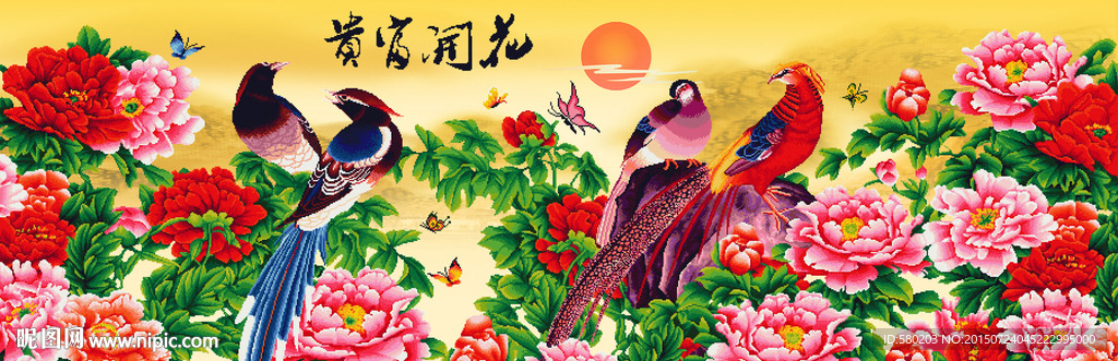 钻石画 十字绣  牡丹 源文件