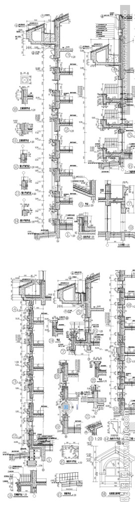 楼房层建筑节点施工图样