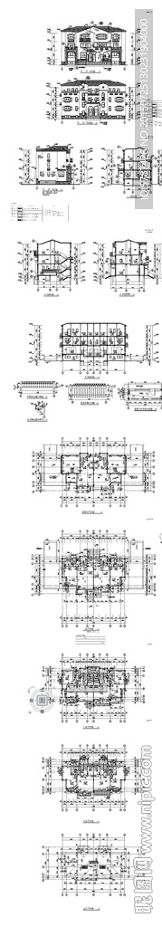 欧式别墅建筑设计CAD图纸