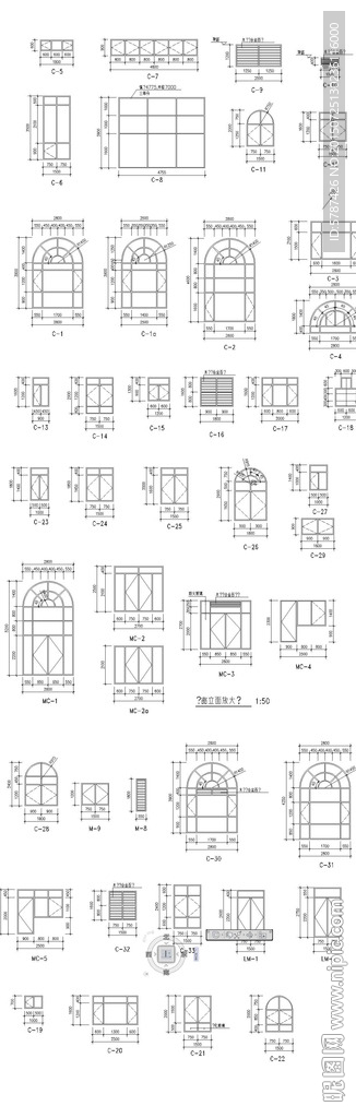 窗户建筑CAD大样