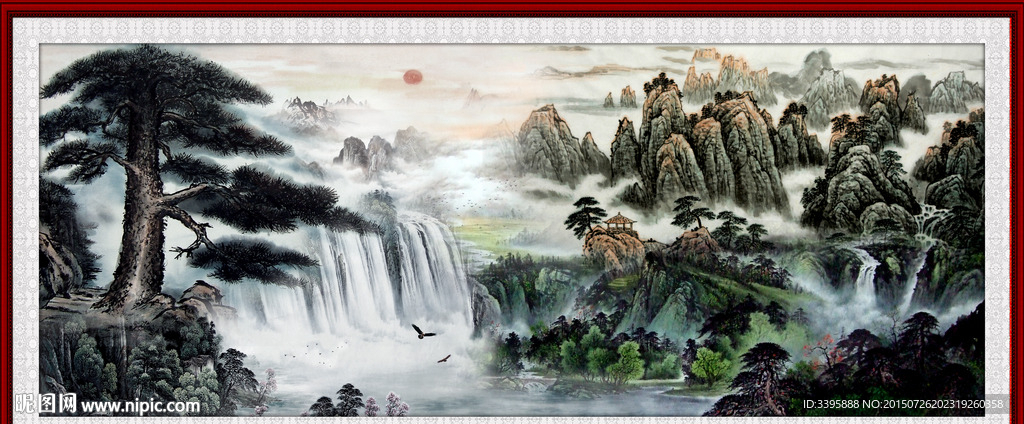 迎客松 国画山水