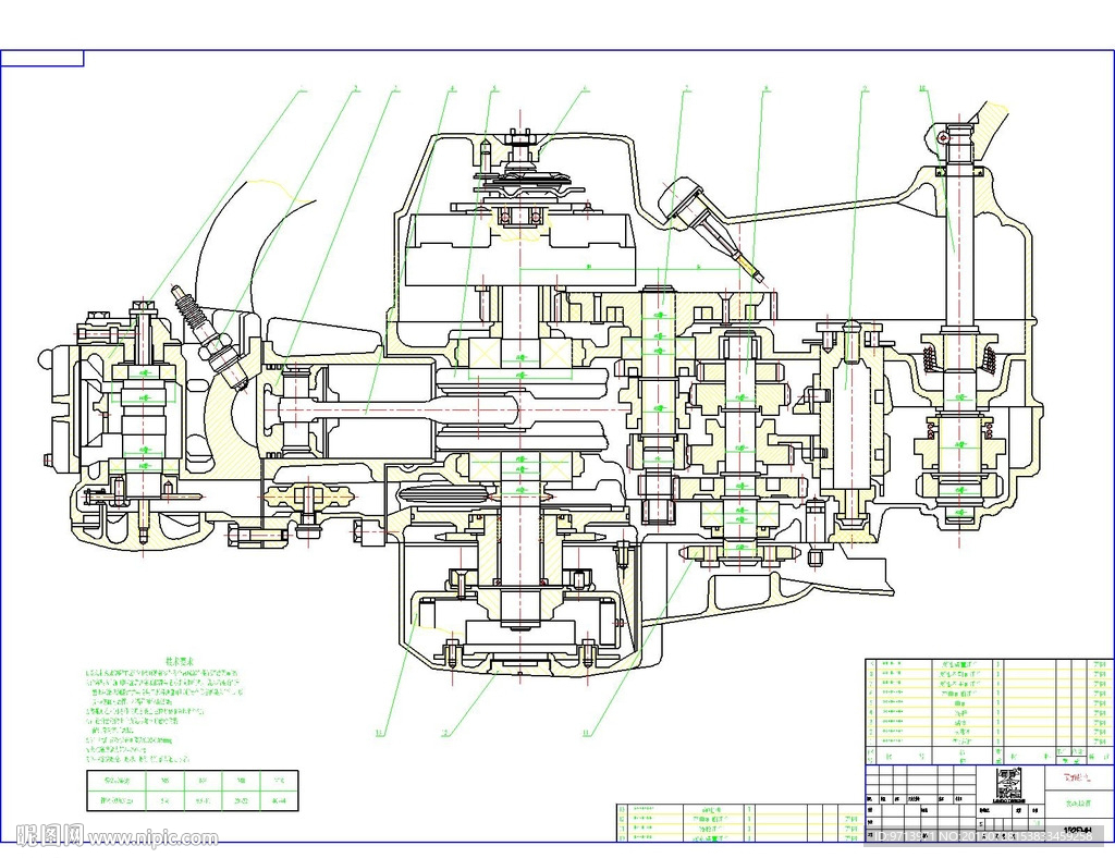 摩托发动机CAD装配图