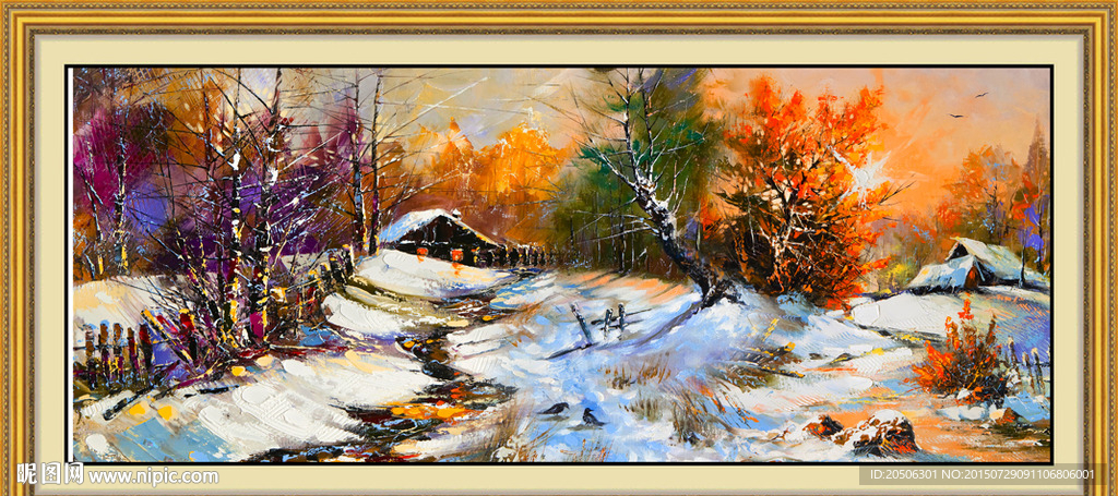 冬日油画