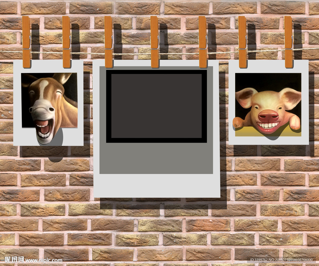 猪头3D画摄影3D图