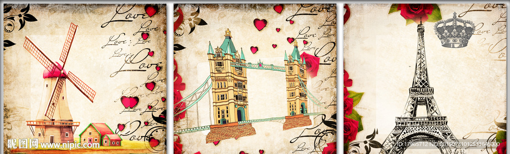 欧式简约无框画