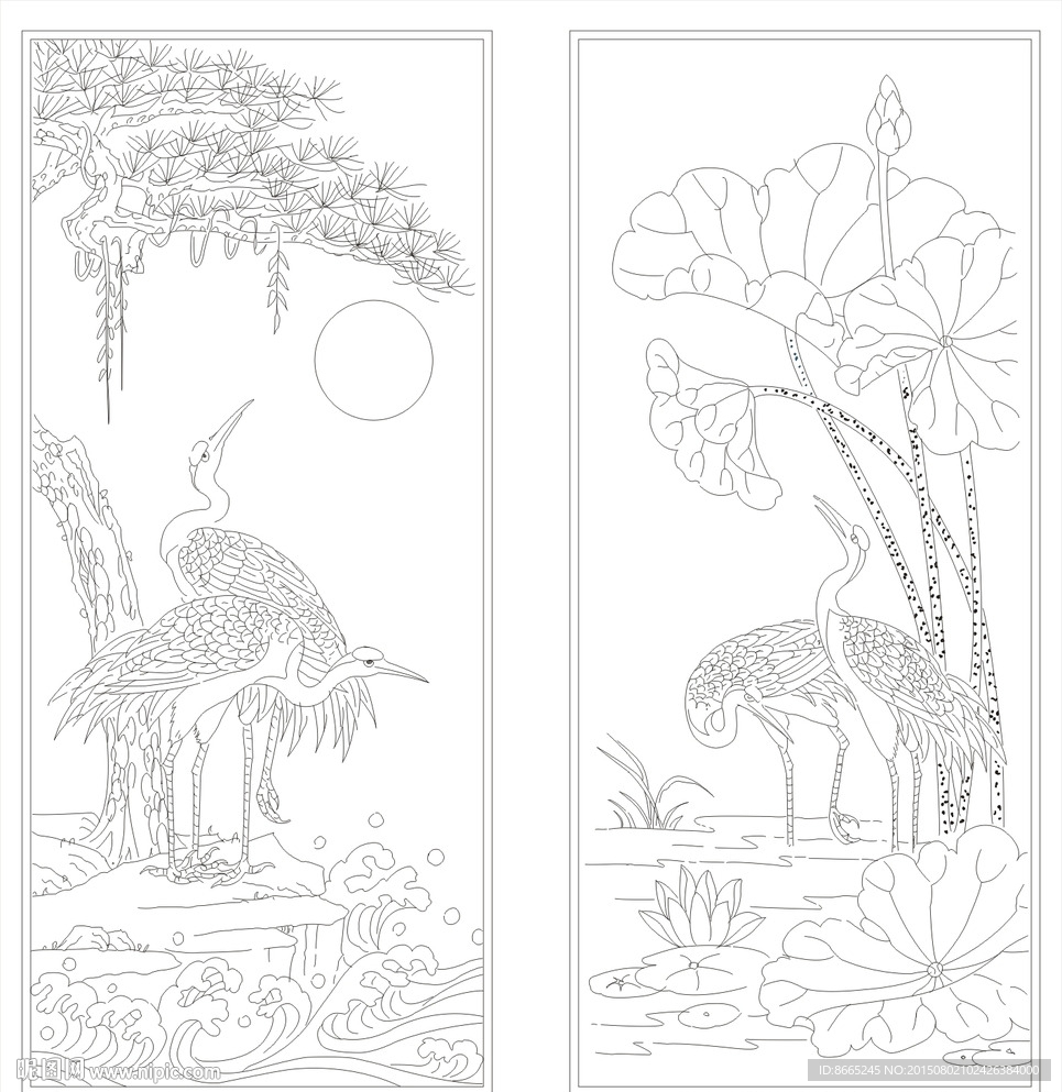 双鹤装饰画