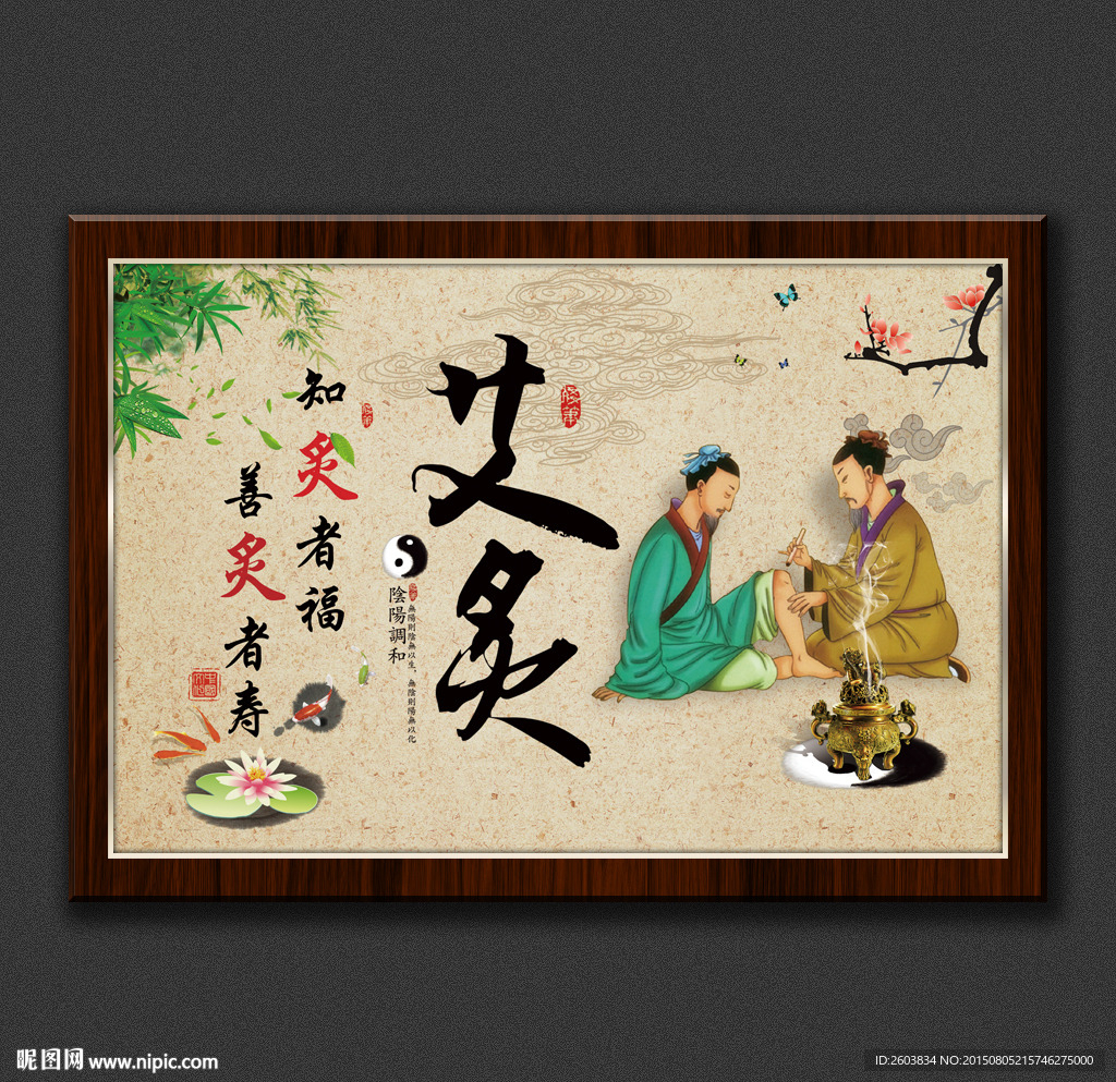 中医艾炙养生展板