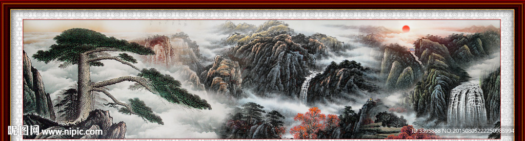 迎客松 巨幅山水画
