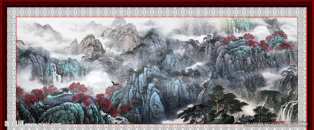 山水风景画 中堂画