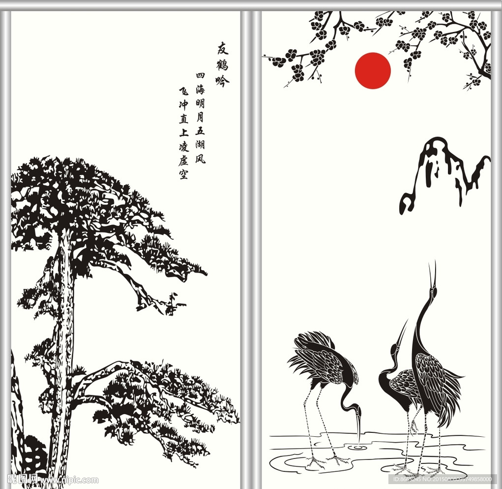 松鹤移门