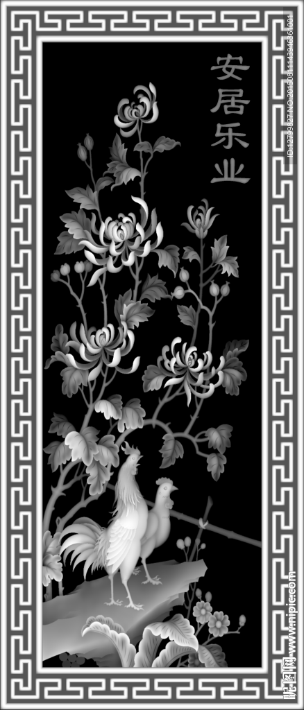 四季花鸟灰度图