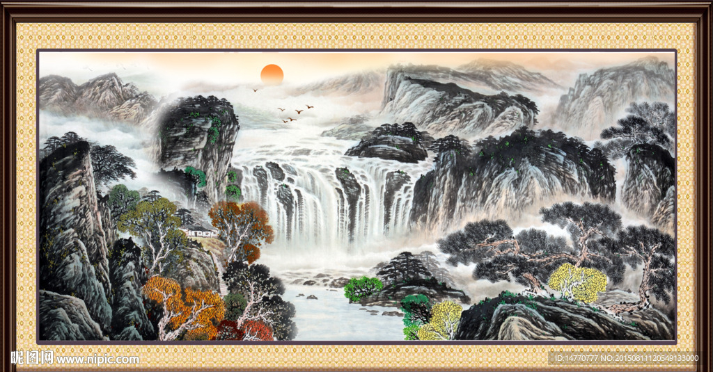 国画山水 财源滚滚