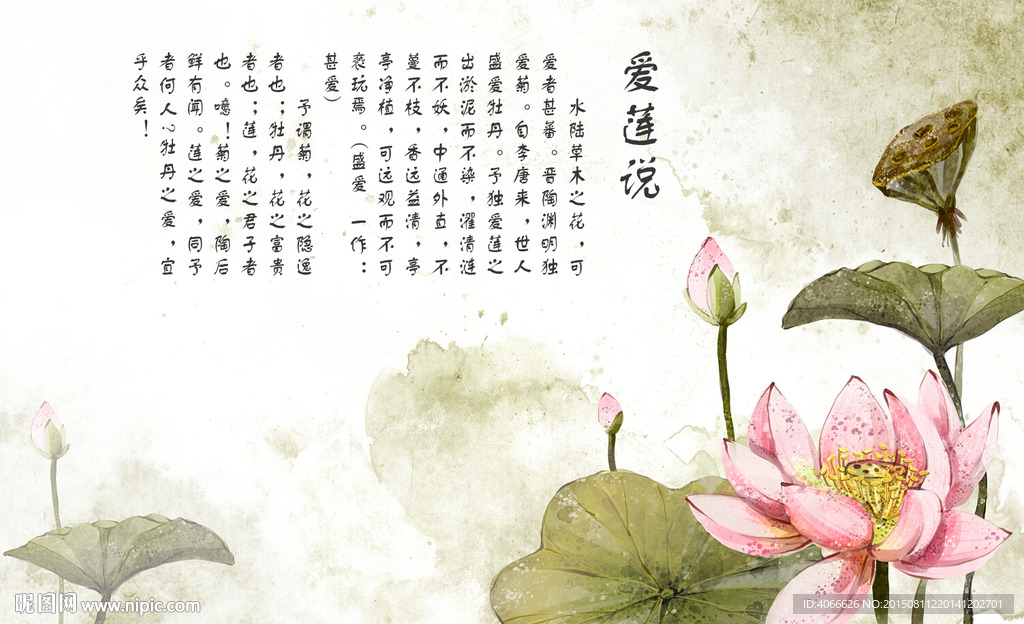 中国风莲花背景底纹