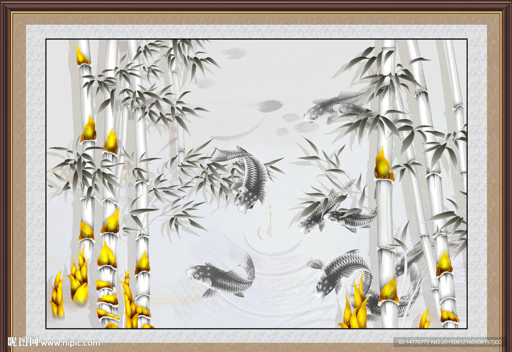 竹子壁画