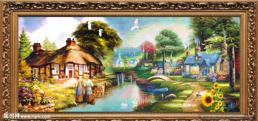 油画风景 乡村油画