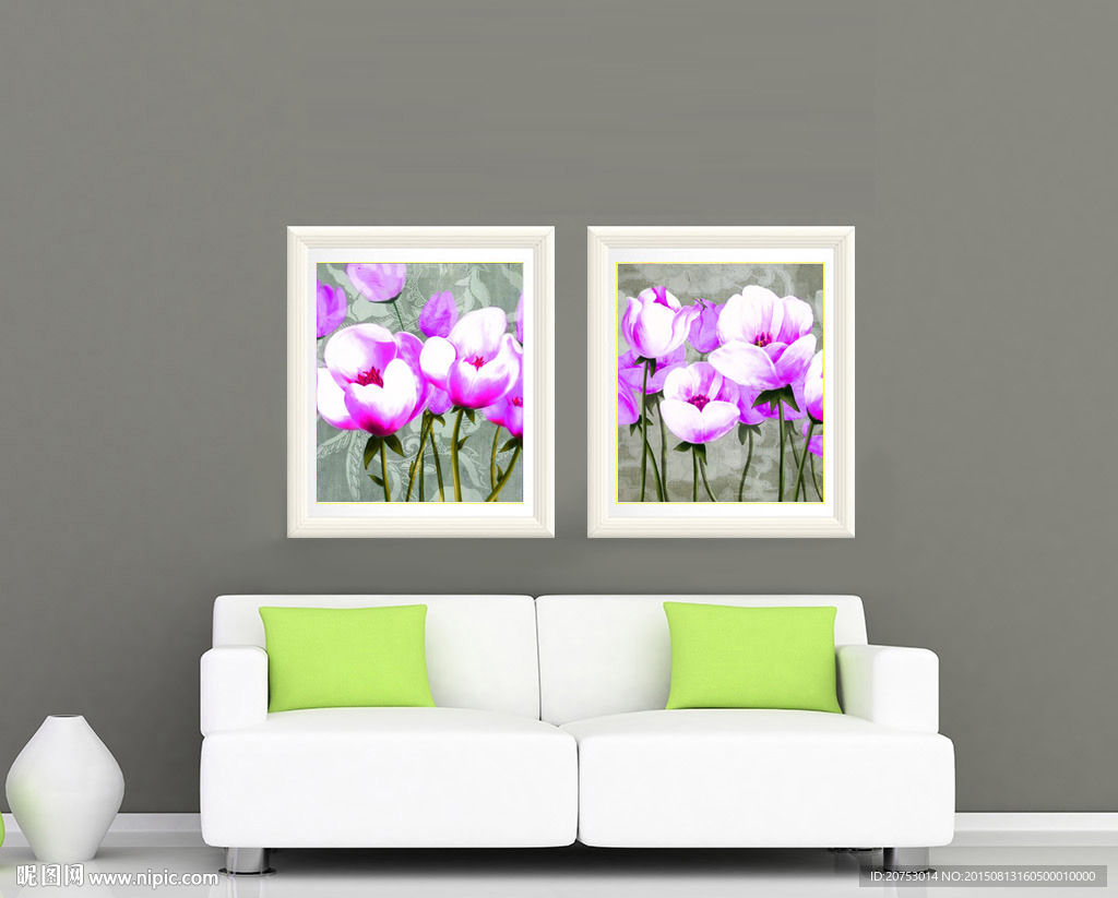 高端时尚花卉装饰无框画