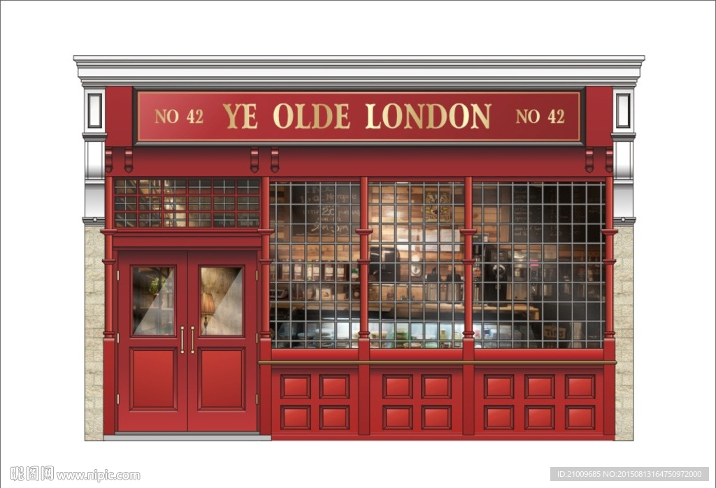 欧式商铺矢量图