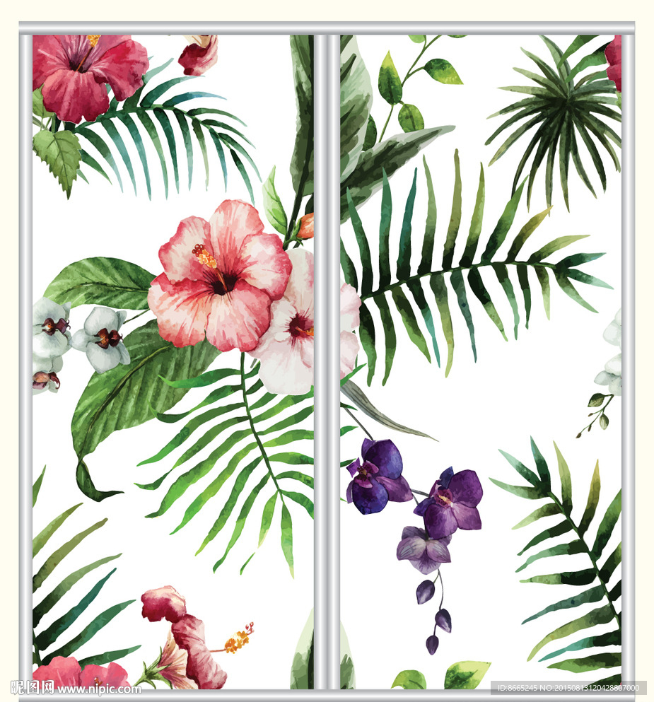 花卉移门