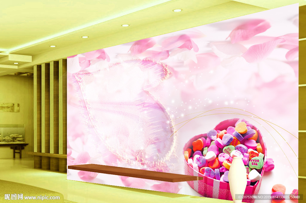 时尚浪漫花卉电视背景墙