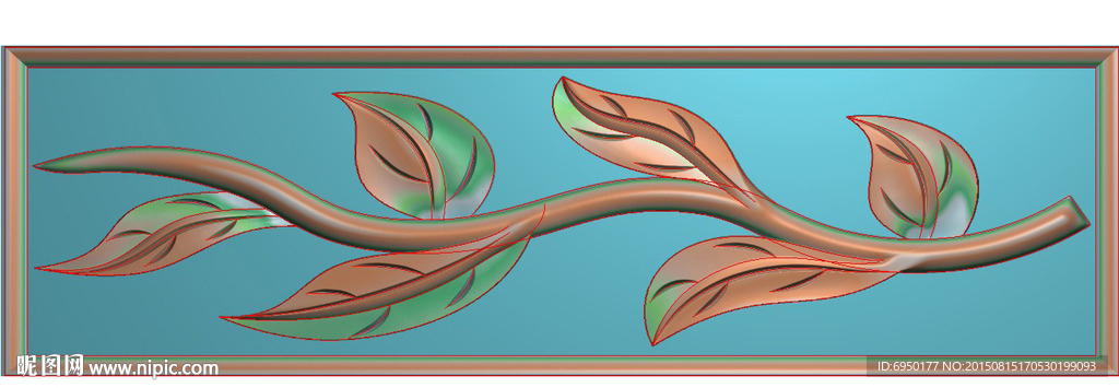 床花格树叶洋花精雕图灰度图浮雕