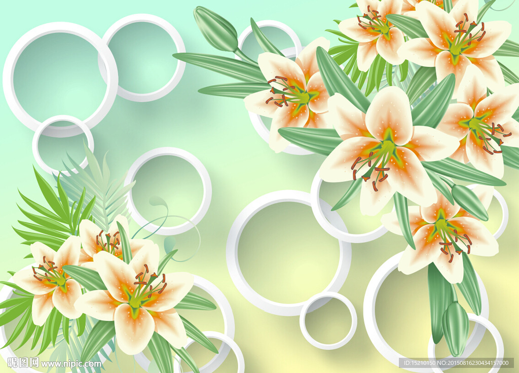 3D梦幻百合花