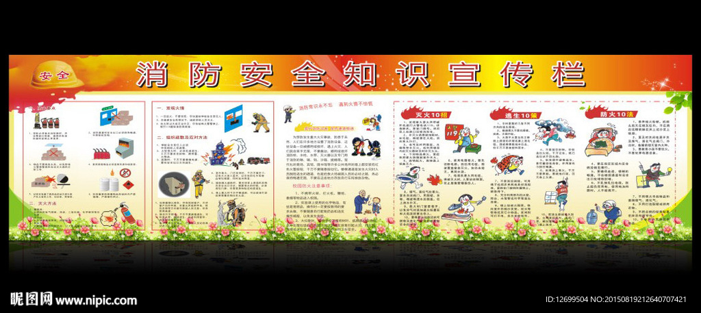 消防安全知识宣传栏展板设计