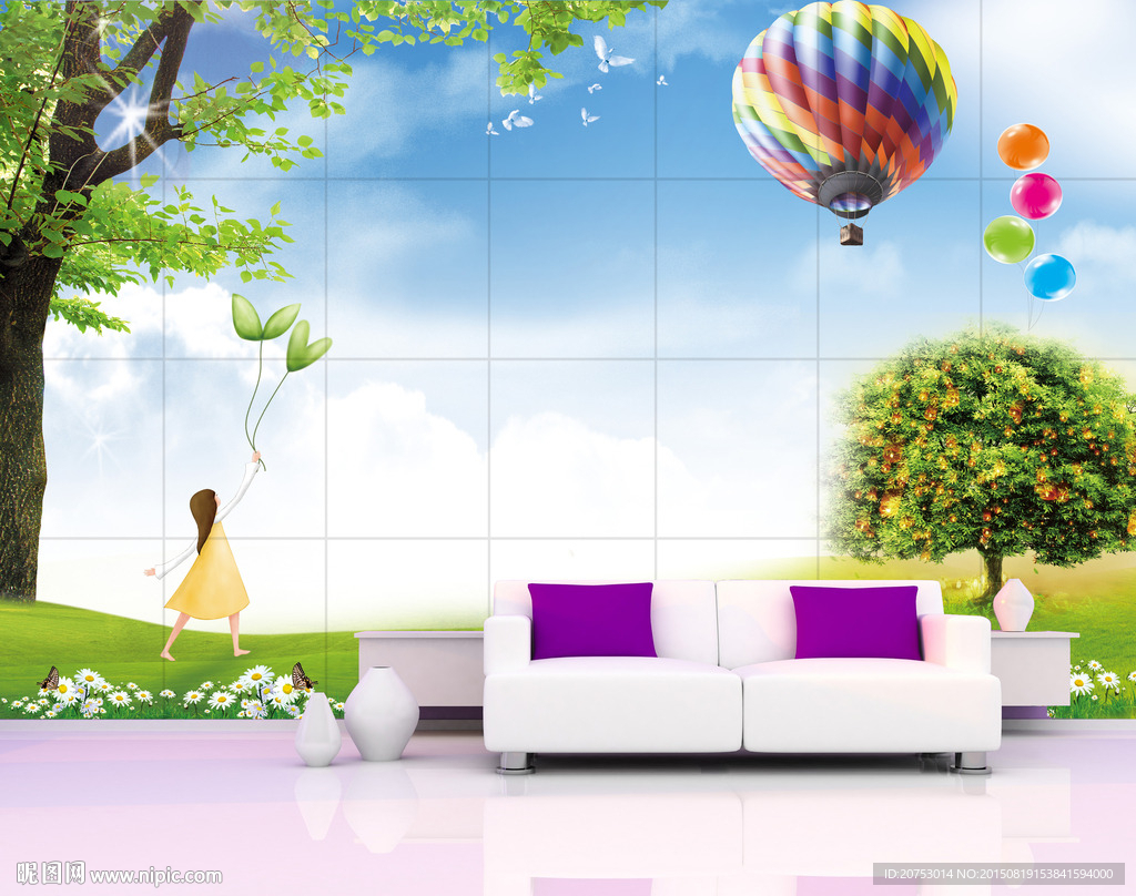梦幻世界3D电视背景墙