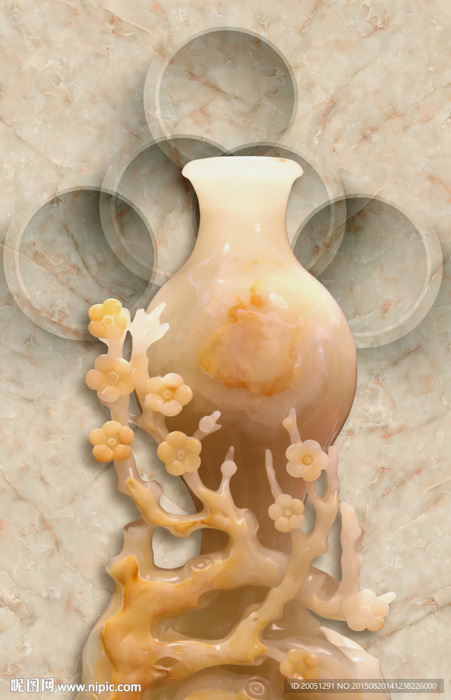 玄关玉雕花瓶