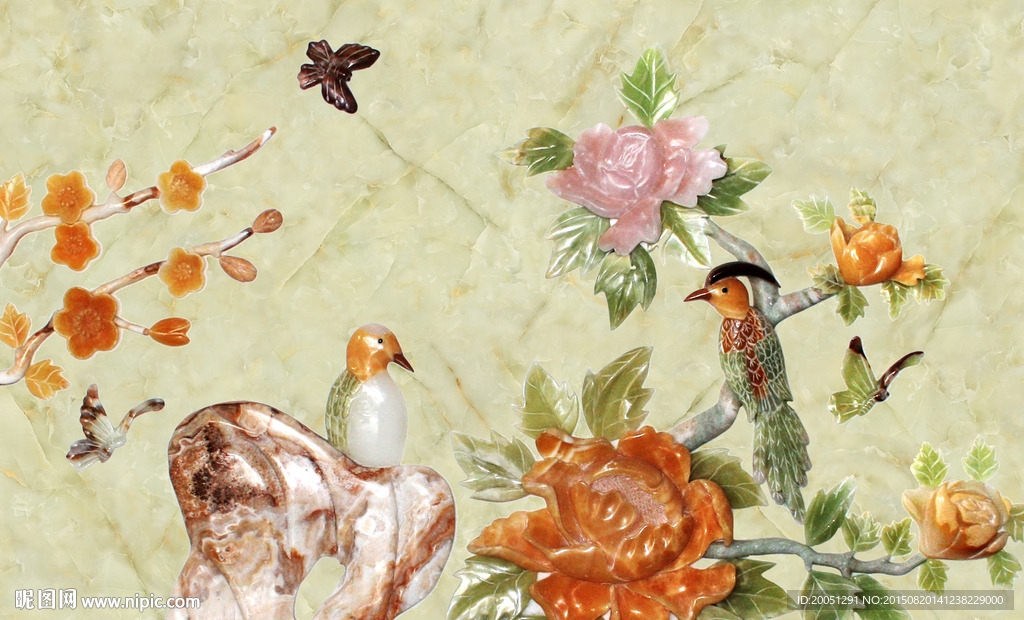 大型玉雕背景墙