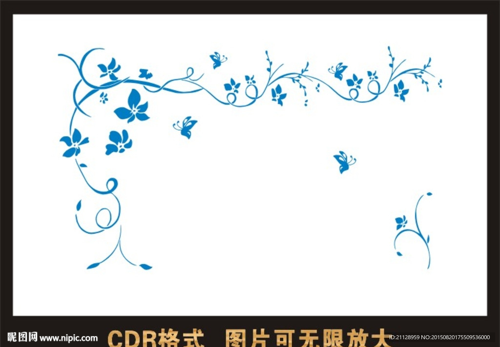 电视背景墙 矢量花
