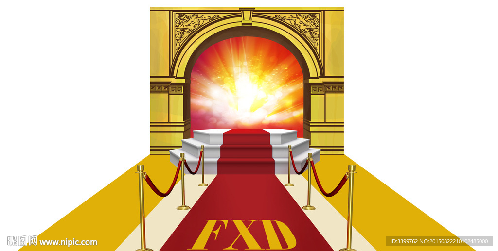 凯旋门红地毯3D画