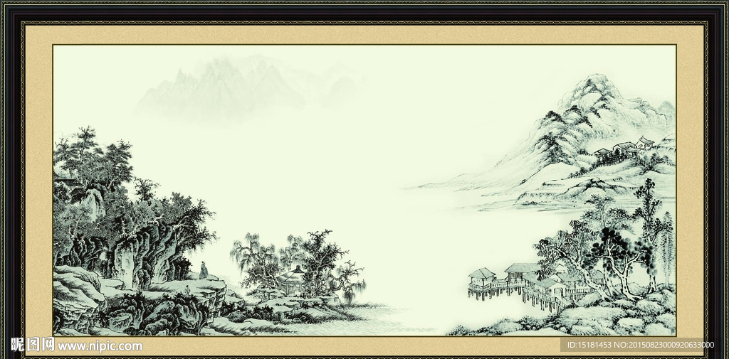 水墨画山水