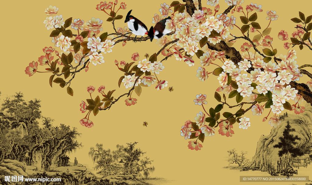 花鸟壁画