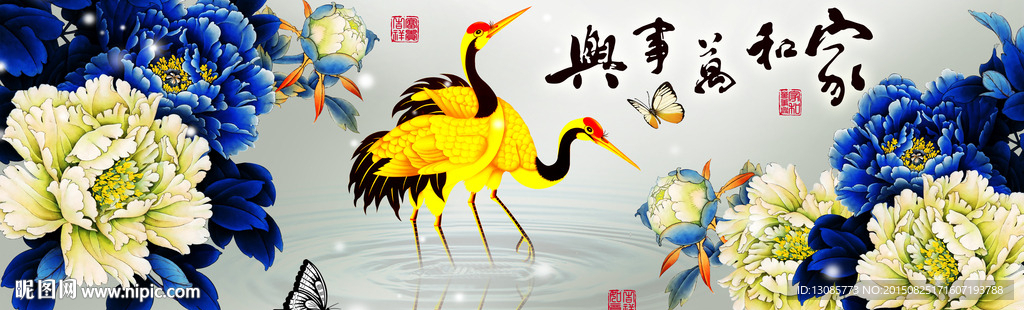十字绣钻石画家和万事兴牡丹
