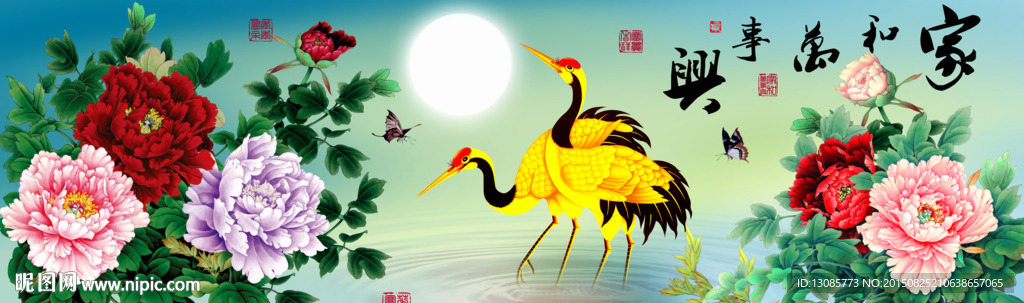 十字绣钻石画家和万事兴牡丹