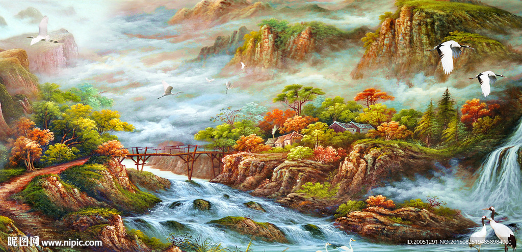 油画风景壁画