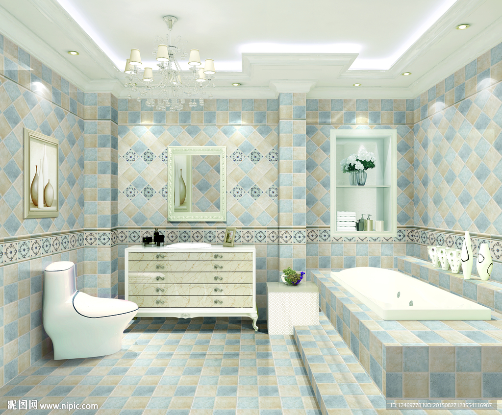 浴室效果图 空间图