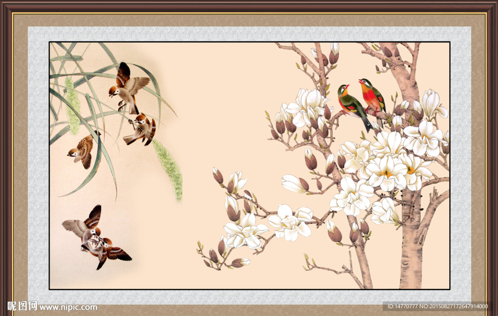 大型花鸟壁画