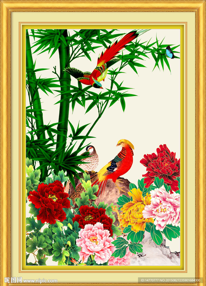 花鸟牡丹装饰画