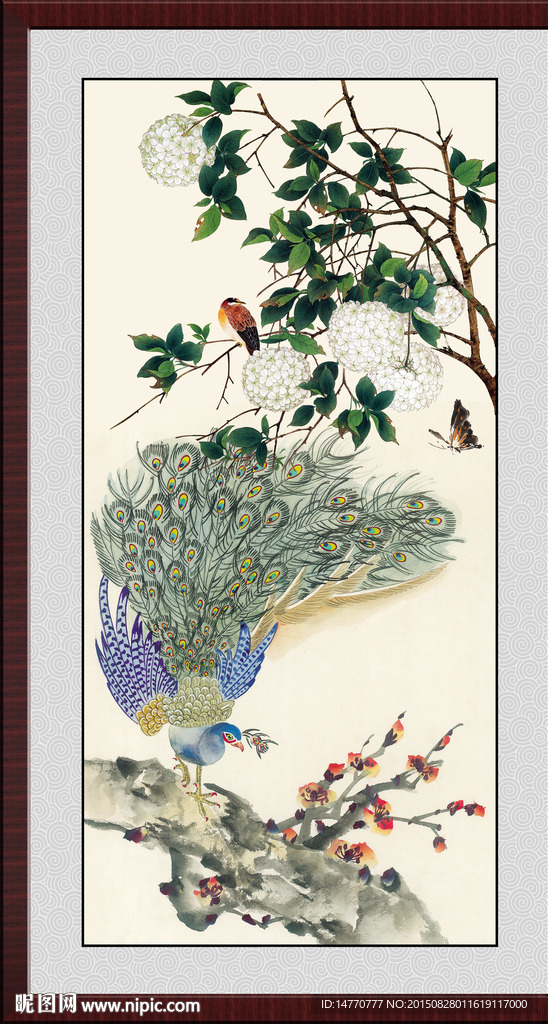 工笔画 孔雀图