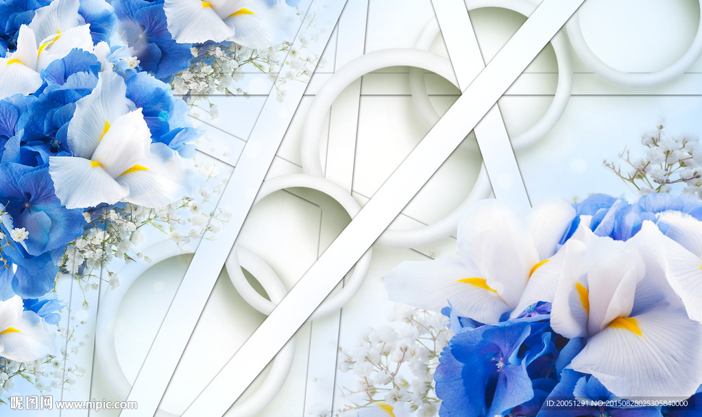 3d背景墙 时尚花纹