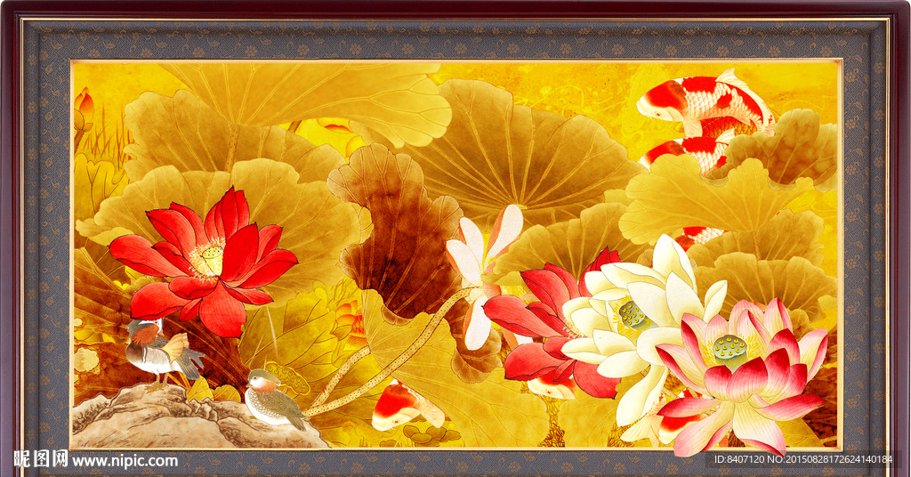 荷花国画