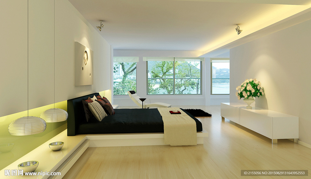简约卧室室内效果图3d模型