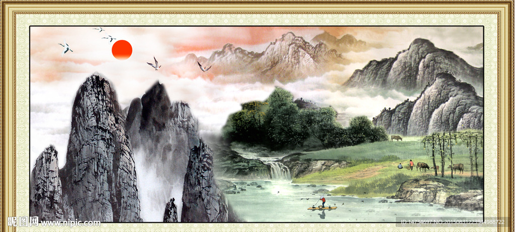 山水画 山水风景