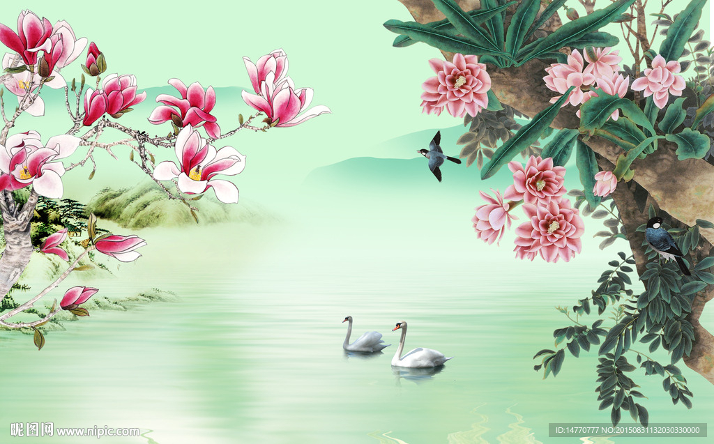 花鸟壁画