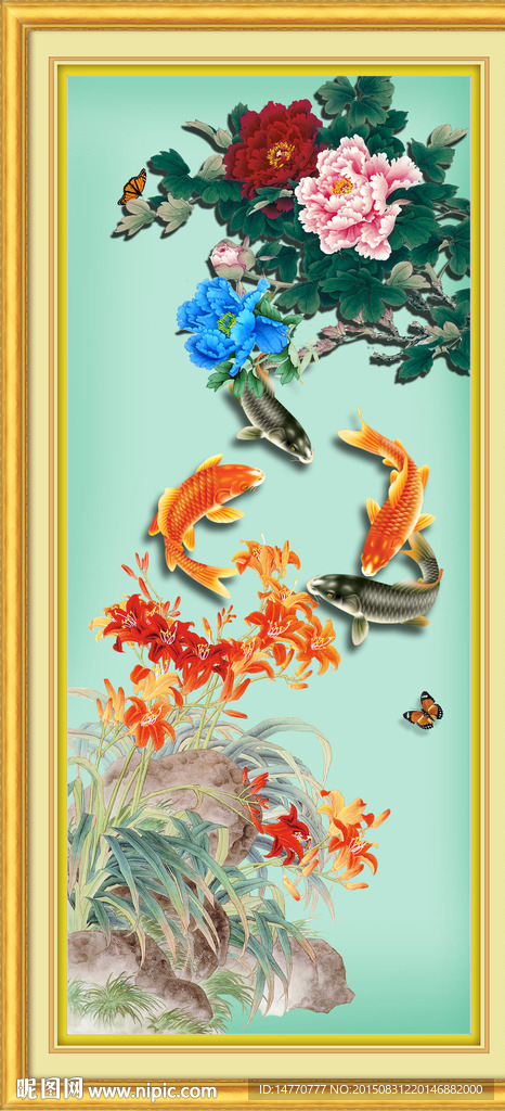花鸟鲤鱼图