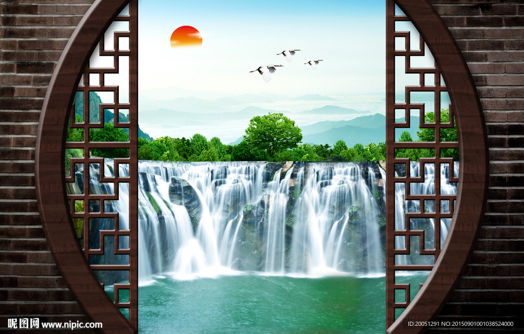 3d山水壁画