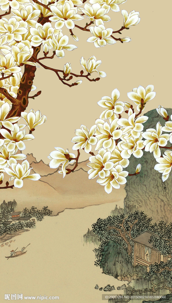 花鸟中国风玄关